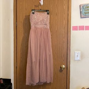 Pink strapless dress